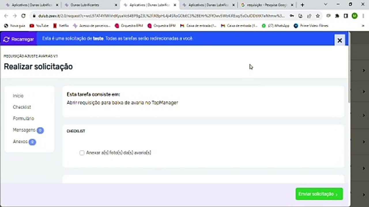 Solicitação baixa de avaria DP V1