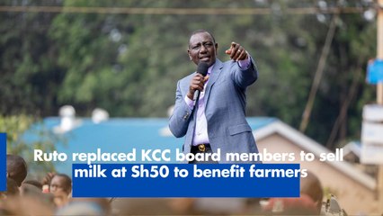 Ruto replaced KCC board members to sell  milk at Sh50 to benefit farmers