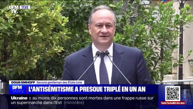 Nous voyons l'antisémitisme partout : Doug Emhoff, le mari de Kamala Harris, de confession juive, était présent à la cérémonie commémorant les victimes de l'attentat de la rue des Rosiers