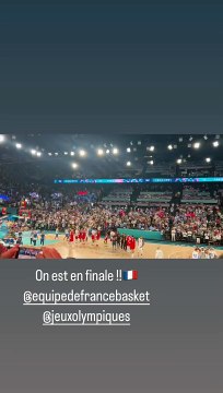 Laurence Auzière, la fille de Brigitte Macron, à l'Arena Bercy à Paris pour la demi-finale de basket opposant la France à l'Allemagne aux Jeux Olympique de Paris 2024 le 8 août 2024.