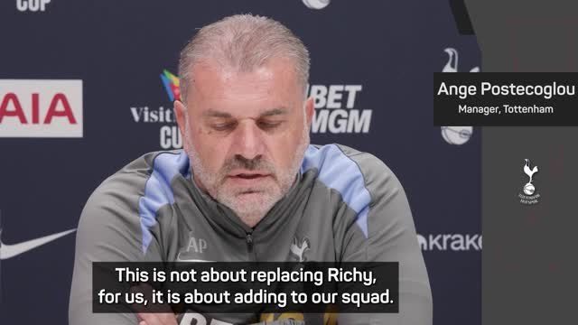 Spurs' striker hunt not about replacing Richarlison - Postecoglou