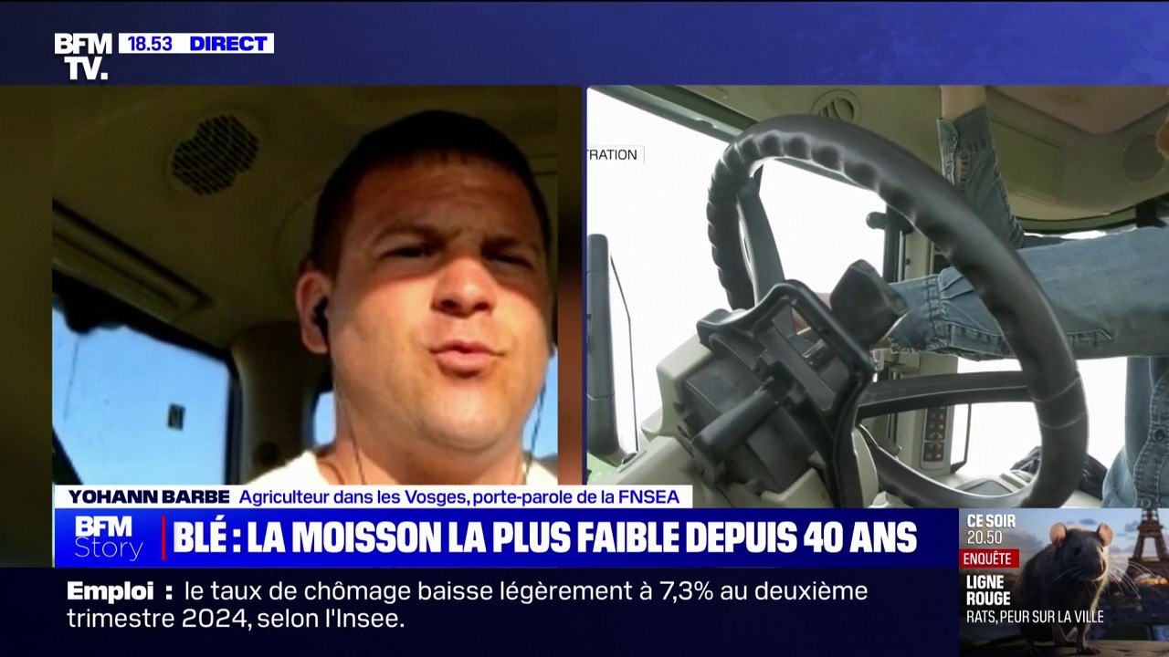 Yohann Barbe (agriculteur dans les Vosges): "On subit la météo qui impacte l'ensemble des récoltes, aussi bien la qualité et la quantité"