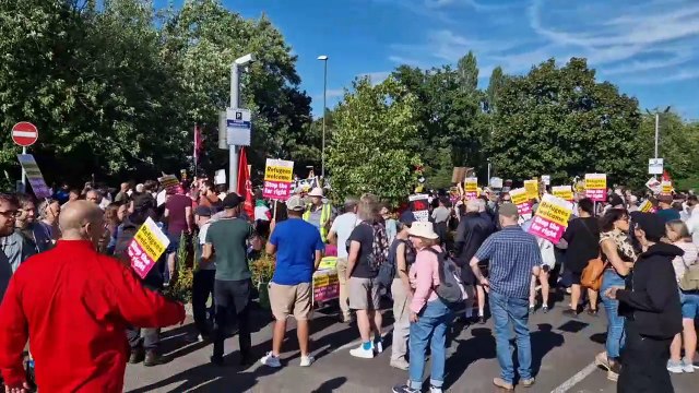 Anti-fascist protesters take to the streets of Crawley