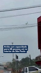 Avião com capacidade para 68 pessoas cai no interior de São Paulo