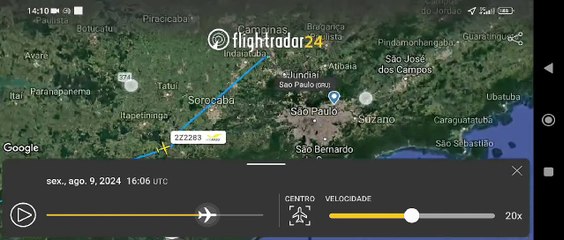 Veja rota feita por Avião da VoePass de Cascavel até a queda em São Paulo