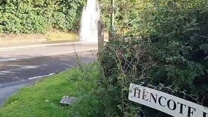 Water shoots from burst pipe on major Shrewsbury road