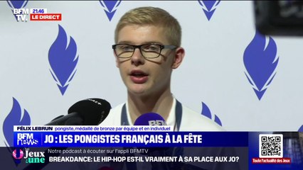 Félix Lebrun (pongiste médaillé de bronze par équipe et en individuel): "Savoir qu'il y a un engouement qui se crée en France autour du tennis de table, que des jeunes vont commencer... c'est une fierté immense"