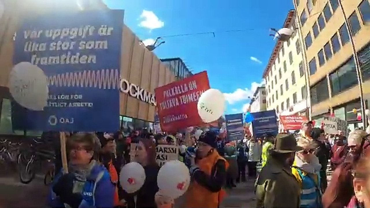Strike Union Demonstration ammattiliittojen mielenosoitus marssi