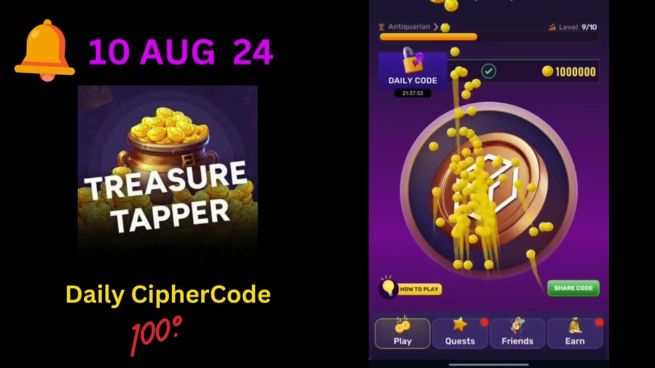 Today’s Treasure tapper Morse Code 10 Aug # Cipher Code