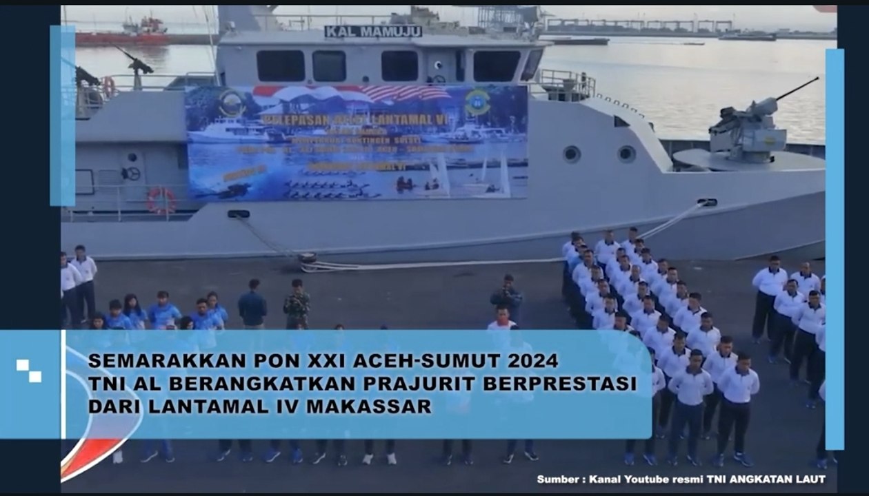 Semarakkan PON XXI Aceh-Sumut 2024 TNI AL Berangkatkan Prajurit Prestasi dari Lantamal IV Makassar
