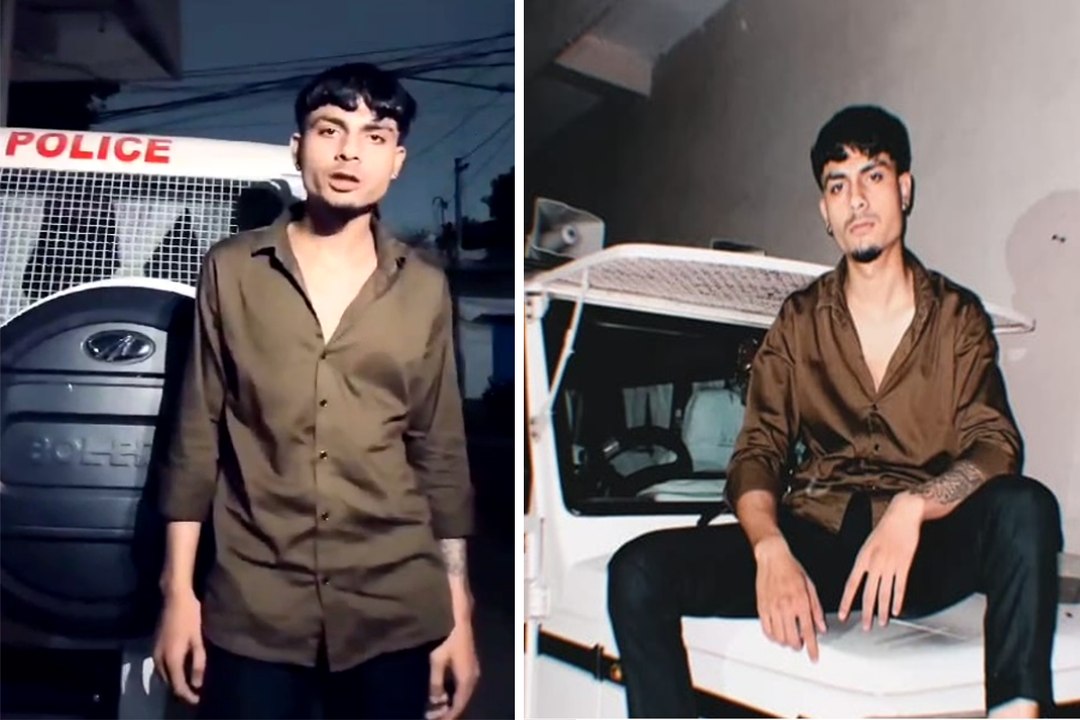 पुलिस की गाड़ी पर बैठकर बनाई REEL