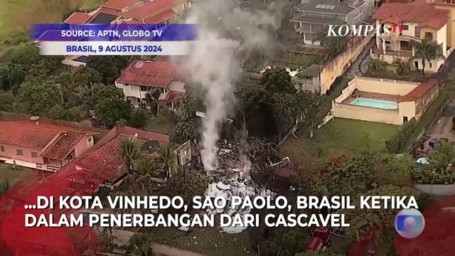 Penampakan Pesawat Jatuh dan Terbakar di Brasil, 62 Orang Tewas!