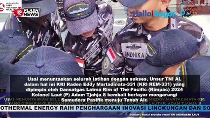 KRI REM-331 Kembali ke Tanah Air Usai Sukses Ikuti RIMPAC 2024: Menyusuri Samudera Pasifik Selama 25 Hari