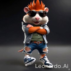 Create a 3D cartoon-style anthropomorphic hamster character with