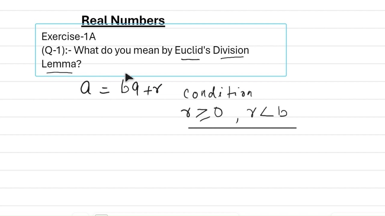 What is Euclid's Division Lemma in Details |  Euclid's Division Lemma Class 10pw |  @eduk5  |