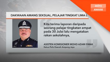 Laku amang seksual ke atas rakan sekolah, pelajar tingkatan lima ditahan