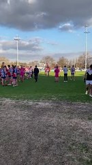 East Point players Drew Murphy and Joel Van Meel chair off