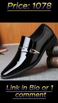 Men's Leather Shoes Paten Oxford Shoes for Men Slip on Bright Leather