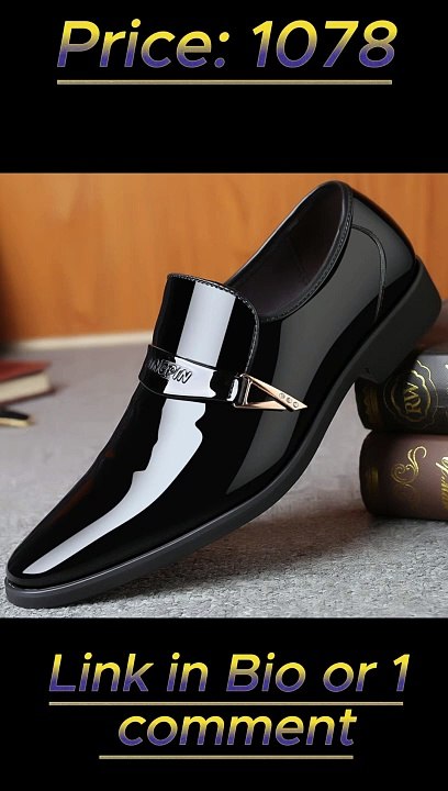 Men's Leather Shoes Paten Oxford Shoes for Men Slip on Bright Leather