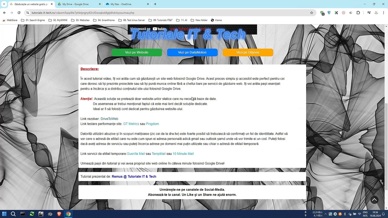Găzduiește un website gratis pe Google Drive