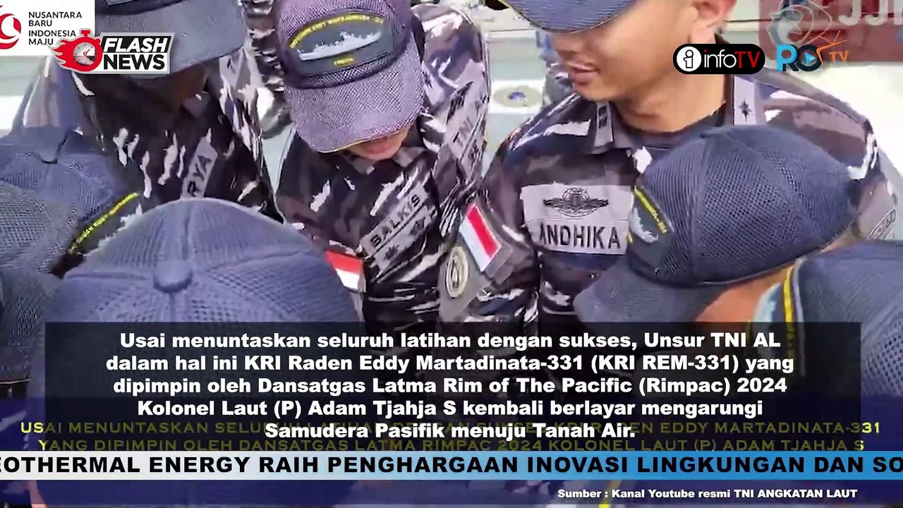 KRI REM 331 BERTOLAK DARI PEARL HARBOR MENUJU TANAH AIR USAI MENGIKUTI RIMPAC 2024