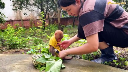 Bibi enjoys a meal full of love after a hard day on the farm!