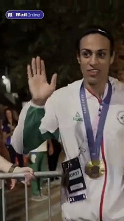 Fans meet Algeria's Imane Khelif as she leaves with gold