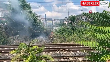 Hızlı tren rayında çıkan yangını canlarını hiçe sayarak söndürdüler