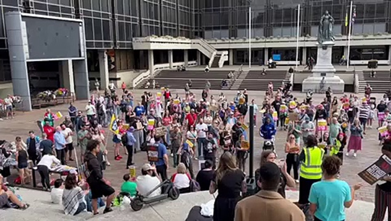 Unity protest in Guildhall Square Portsmouth