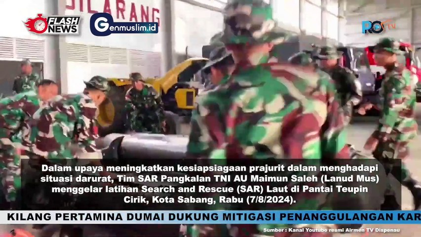 LANUD Maimun Saleh Gelar Latihan SAR Laut di Pantai Teupin Cirik, Sabang