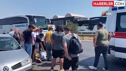 Yolun karşısına geçmek isterken otomobilin çarptığı yaya yaralandı