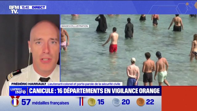 Canicule: Rester au frais, ne pas sortir, éviter les activités sportives , Frédéric Harrault, porte-parole de la sécurité civile rappelle les bonnes pratiques