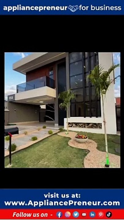 Tastefully Designed House, Modern Architecture, Luxurious Home - Fireplace Modern Home with Fire and Water________________________________________Appliancepreneur is a Digital Content and Video Creator. We Create B
