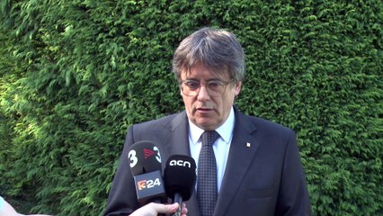 Primeres declaracions de Puigdemont en el retorn a Waterloo