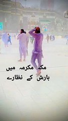 Scenes of heavy rain in Makkah