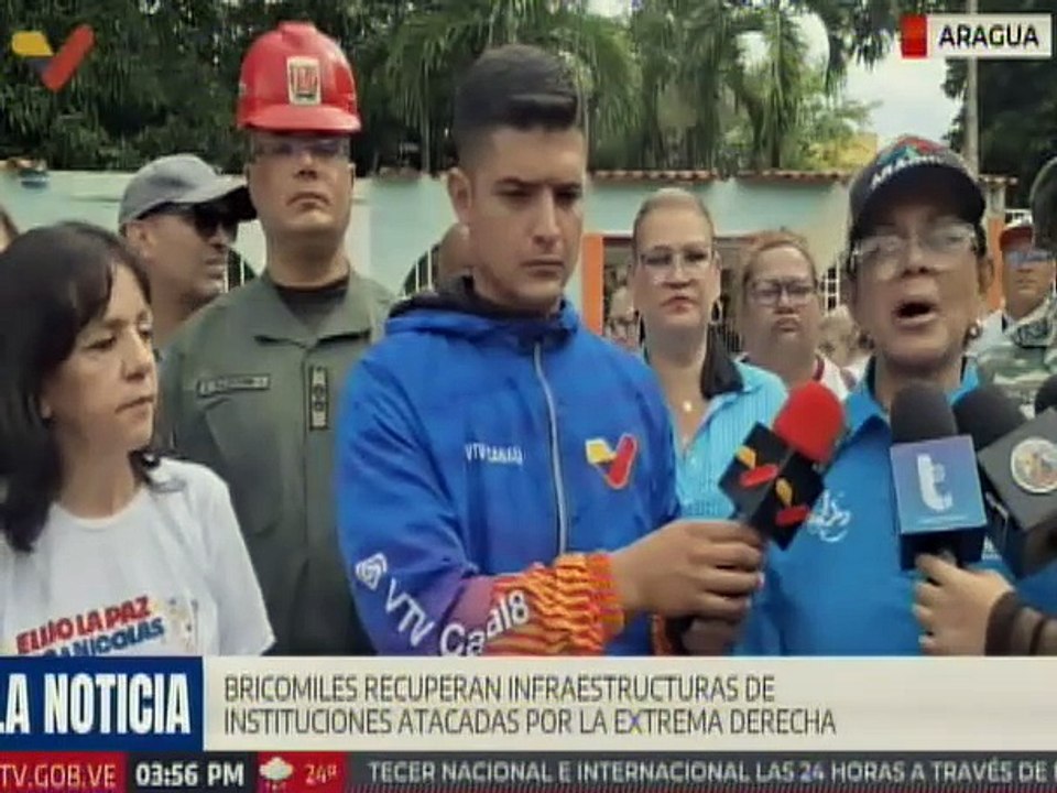 Bricomiles rehabilitan instituciones atacadas por los Comanditos en el estado Aragua