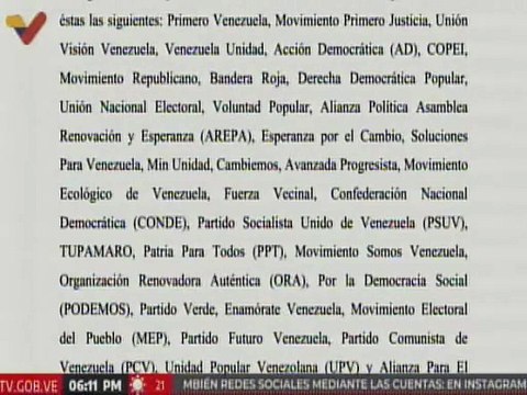 Pronunciamiento de la Sala Electoral del TSJ ante presentación de partidos políticos y excandidatos