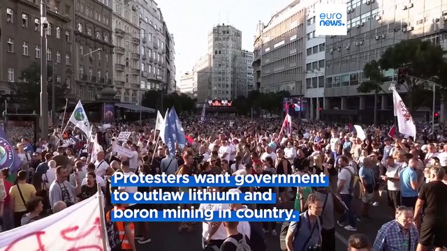 Tens of thousands protest in Belgrade against proposed lithium mining in Serbia