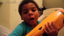 Goo goo Gaga bad baby yellow rice bath and nerf war (alternate ending)