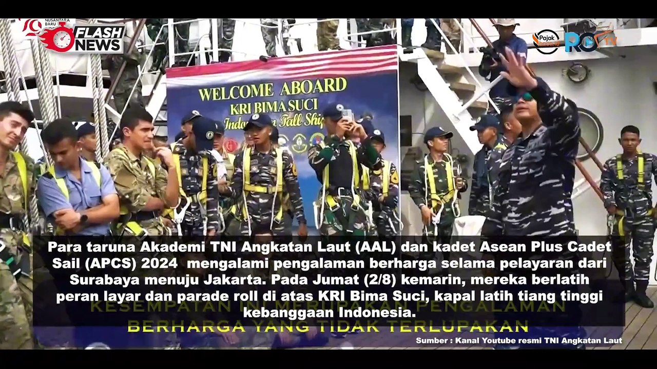 Taruna AAL dan Kadet Apcs 2024 Belajar Peran Layar Dan Parade Roll Dari Prajurit TNI AL