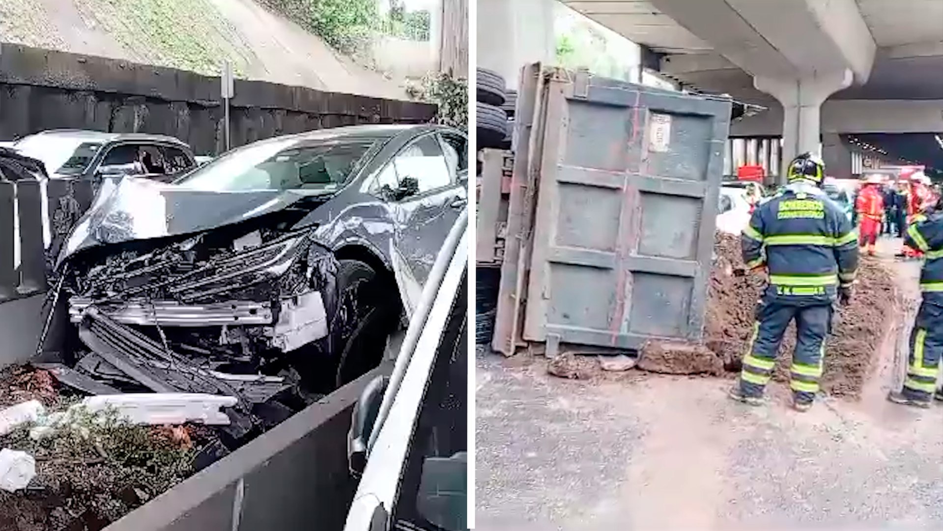 CDMX: Camión de carga se queda sin frenos y choca contra seis coches en ...