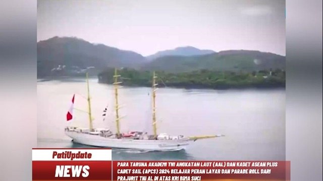 TARUNA ALL DAN KADET APCS 2024 BELAJAR PERAN LAYAR DAN PARADE ROLL DARI PRAJURIT TNI AL DI ATAS KRI BIMA SUCI