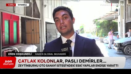 Çatlak kolonlar, paslı demirler... Zeytinburnu Oto Sanayi Sitesi'ndeki eski yapılar endişe yarattı