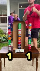 Soda Can Tower Game! #family #shorts #game #challenge #soda