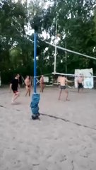 Beach volleyball, a great way for a team to play the ball.