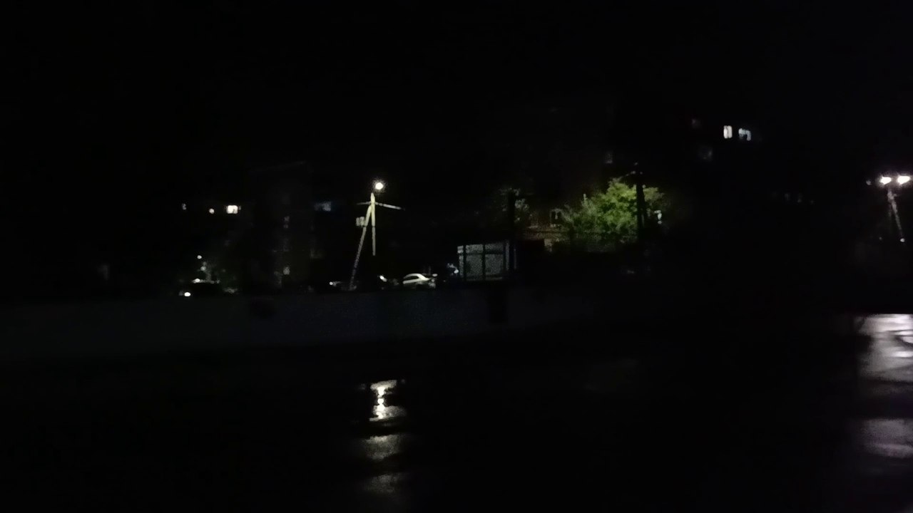 Workout area and rainy evening
