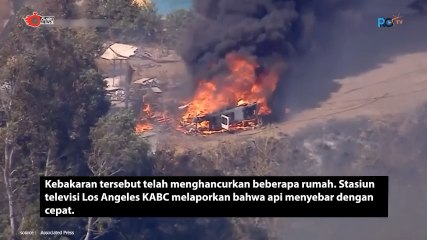 Kebakaran Semak Hancurkan Rumah di San Bernardino