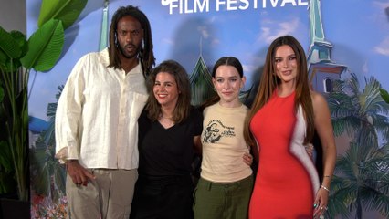 Theo Dumont, Alex Martini, Victoria Pedretti, Bella Thorne "Fall Risk" red carpet screening at HollyShorts 2024