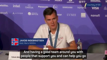 Ingebrigtsen praises team after bouncing back to win 5000m gold