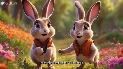 Rabbit with playing tortoise #vairlvedio